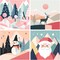 Framed Paint by Numbers Kit for Adults, Christmas Acrylic Paint by Numbers on Canvas, Santa Oil Painting with Brushes, Adults Paint-by-Number Kits for Home Wall Decor (4PCS 8x8inch)